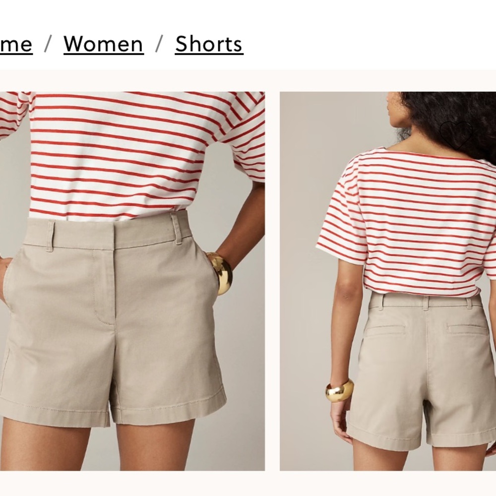 J. Crew Women's  tan color 5” stretch chino short SIZE 8. 👠501